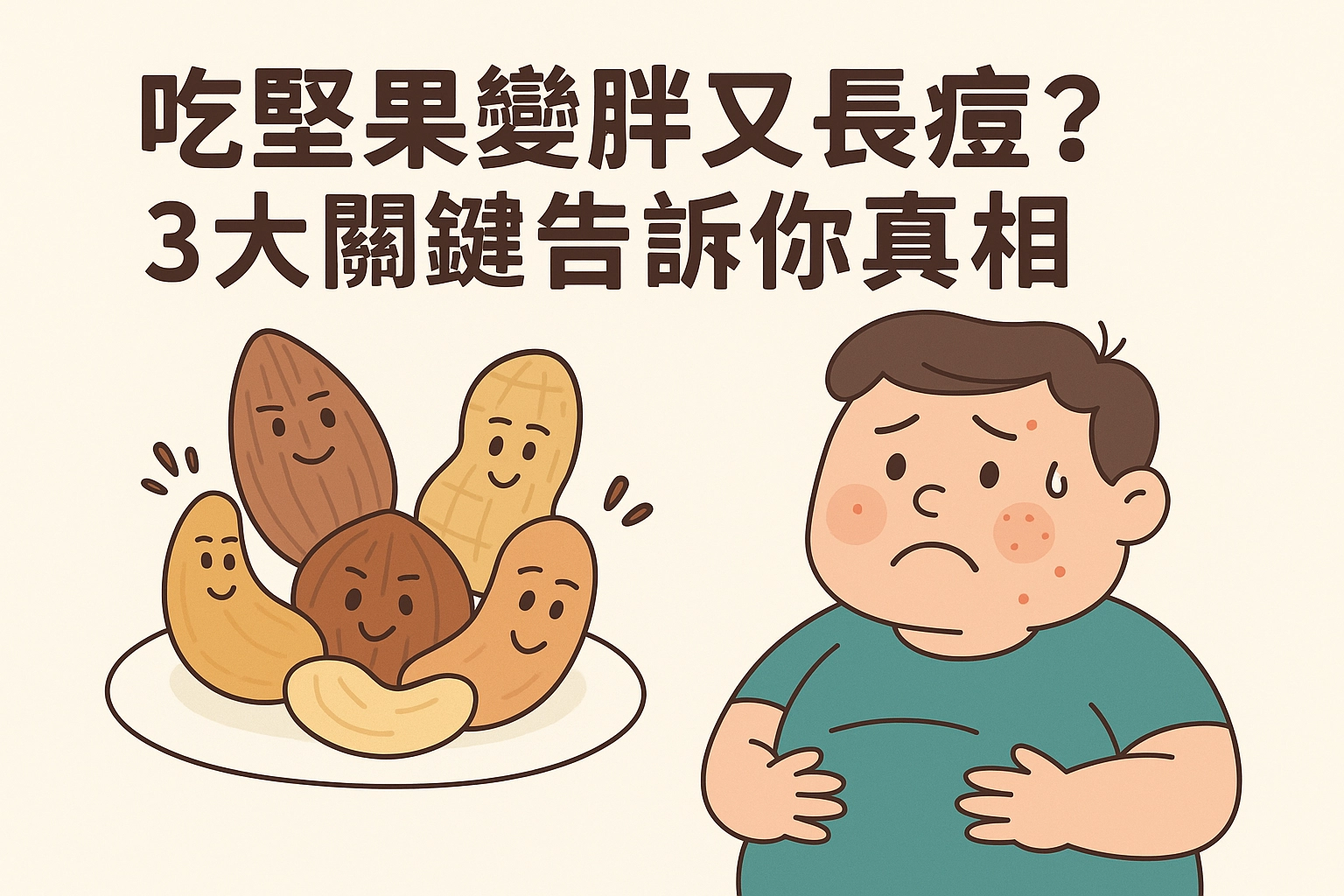 堅果,變胖,長痘痘