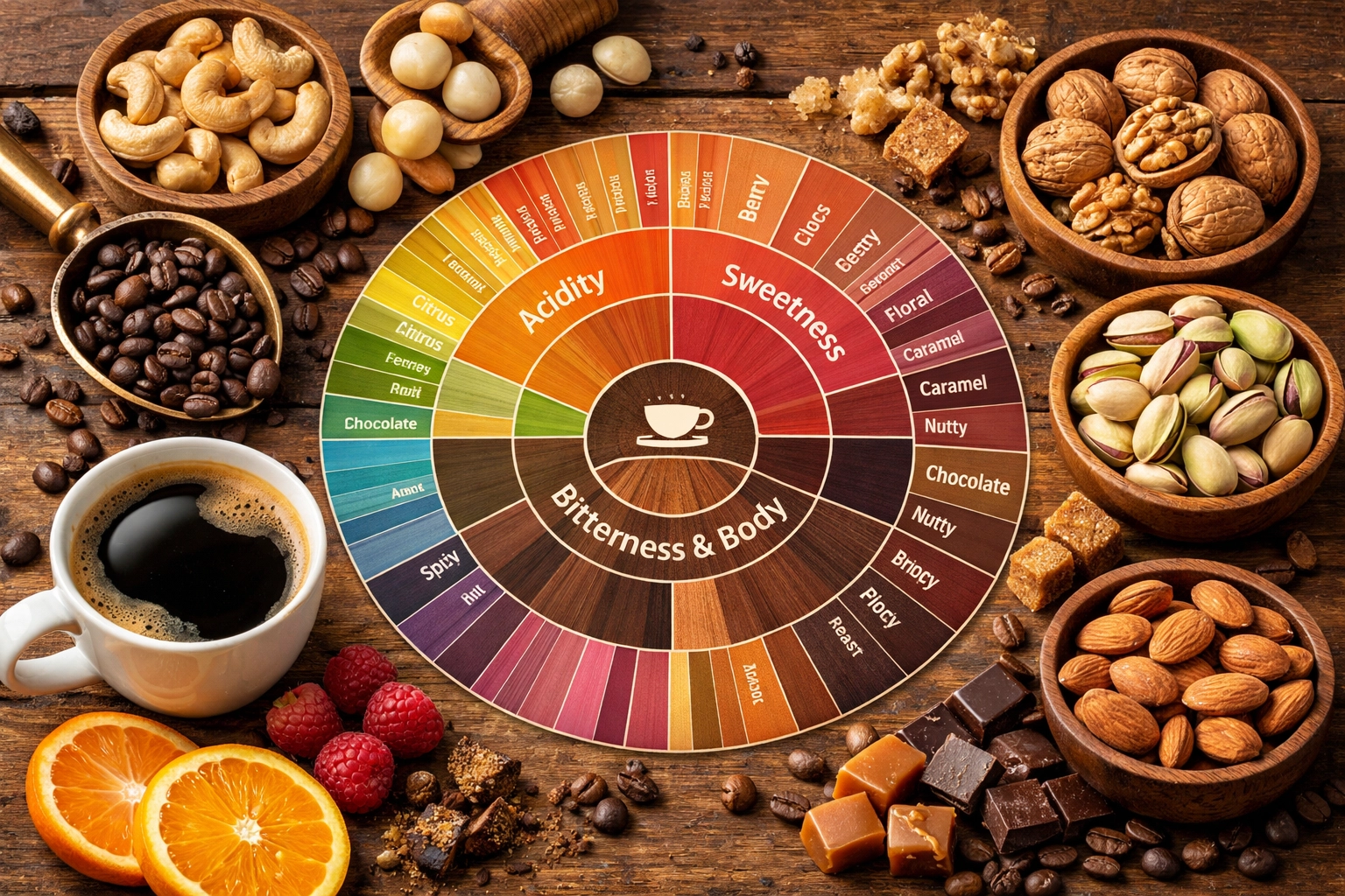 堅果咖啡,咖啡風味輪