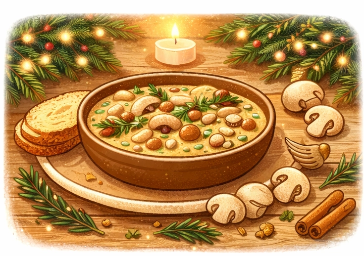 聖誕節 堅果 奶油 蘑菇